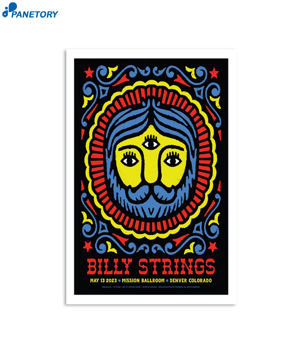 Billy Strings Denver Co Mission Ballroom May 13 2023 Poster
