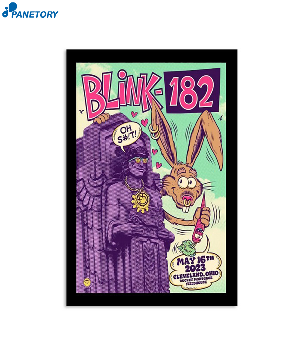 Blink 182 Oh Rocket Mortgage Fieldhouse May 16 2023 Cleveland Poster