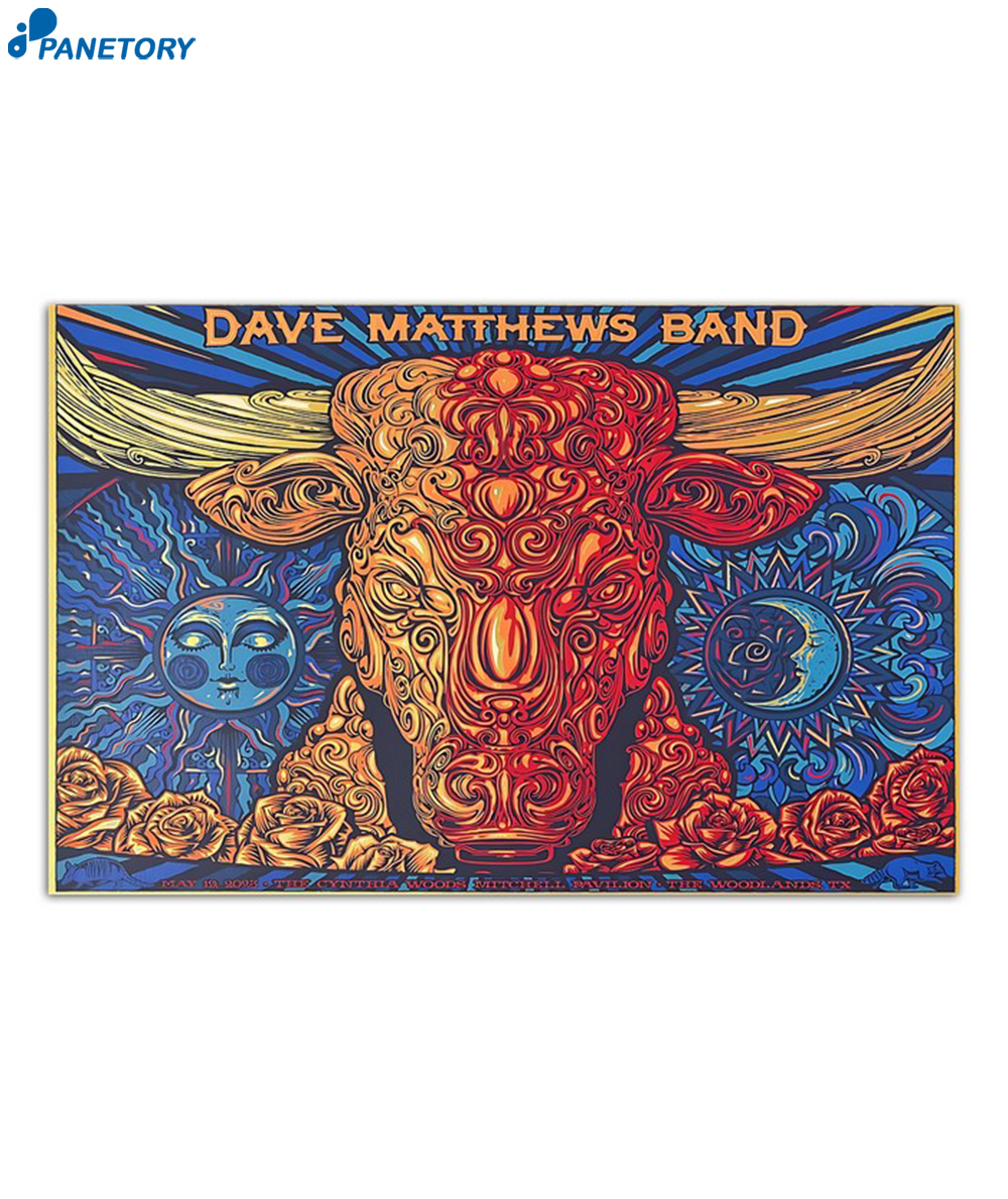 Dave Matthews Band The Woodlands May 19 2023 Poster