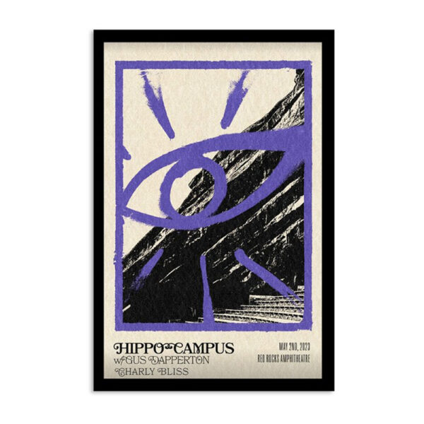 Hippo Campus May 2nd 2023 Red Rocks Tour Poster