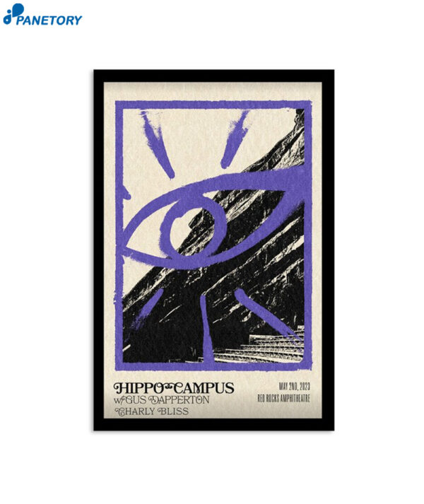 Hippo Campus May 2Nd 2023 Red Rocks Tour Poster