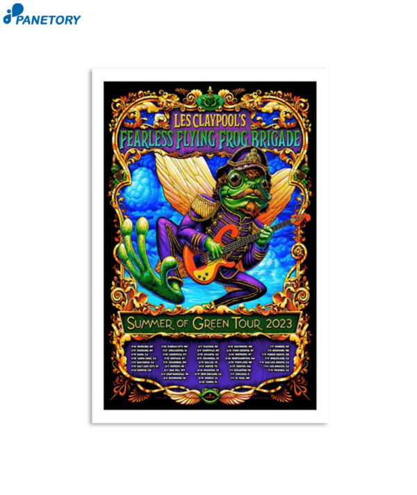 Les Claypool Fearless Flying Frog Brigade Summer Of Green Tour 2023 Poster