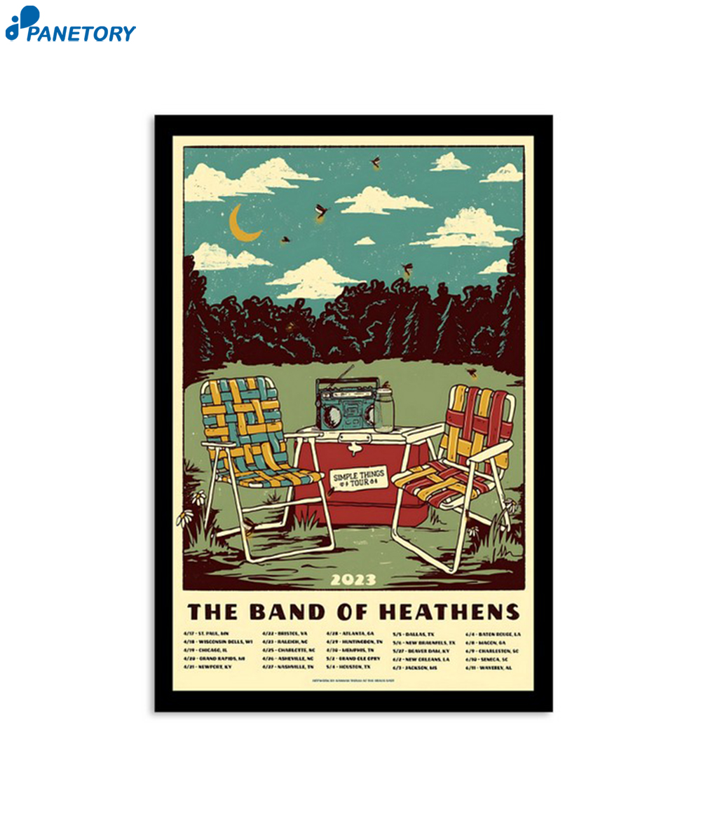 The Band Of Heathens Simple Things Spring Tour 2023 Poster
