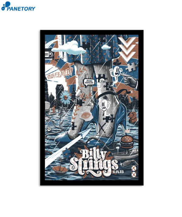 Billy Strings Jacobs Pavilion At Nautica June 14 2023 Cleveland Oiho Poster