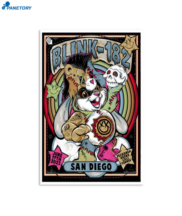 Blink 182 San Diego Ca June 19 2023 Tour Poster