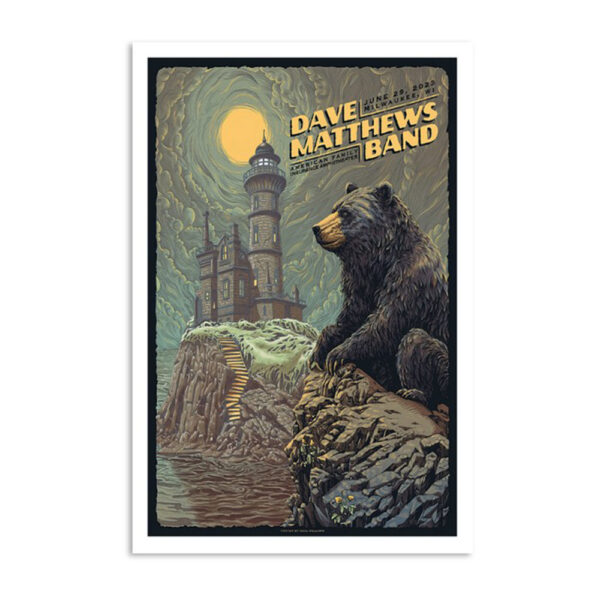 Dave Matthews Band Tour Milwaukee June 29 2023 Poster