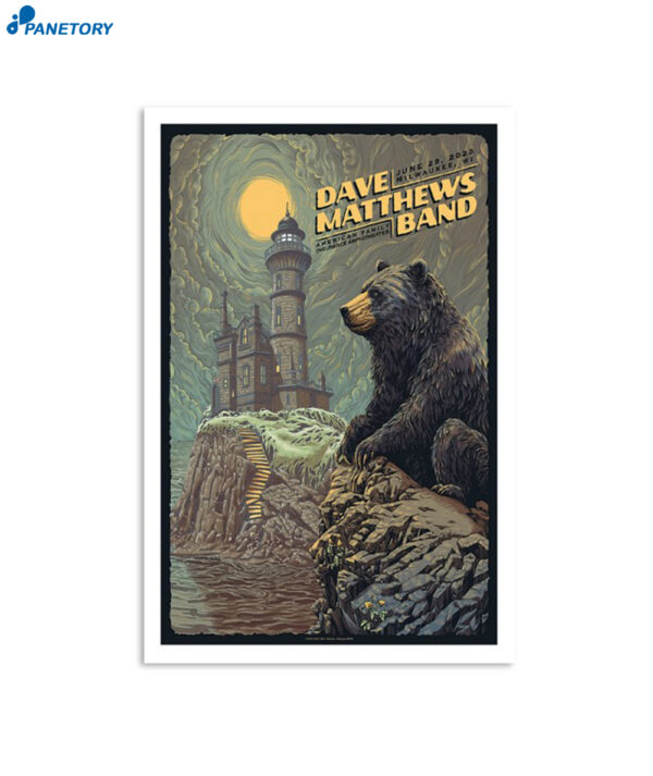 Dave Matthews Band Tour Milwaukee June 29 2023 Poster