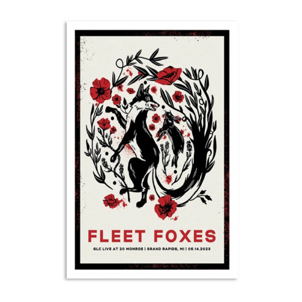 Fleet Foxes Tour Monroe Rapids June 14 2023 Poster