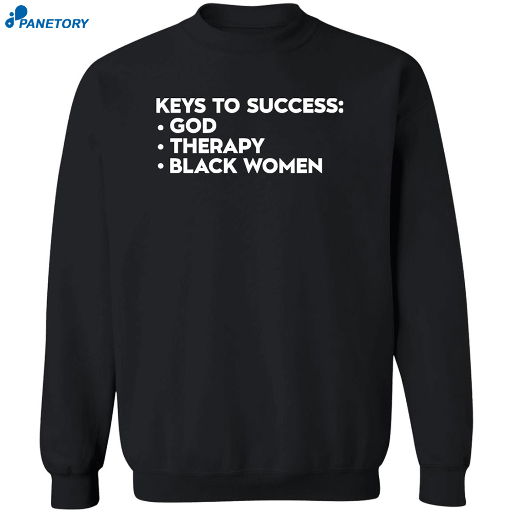 Keys To Success God Therapy Black Women Shirt 2