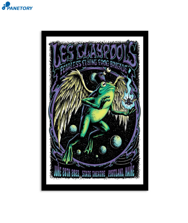 Les Claypool's Fearless Flying Frog Portland Maine Brigade June 28 2023 Poster