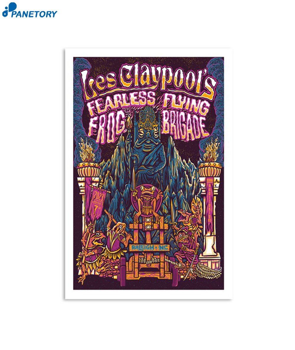Raleigh Nc Les Claypool’s 2023 Tour Fearless Flying Frog Brigade Poster