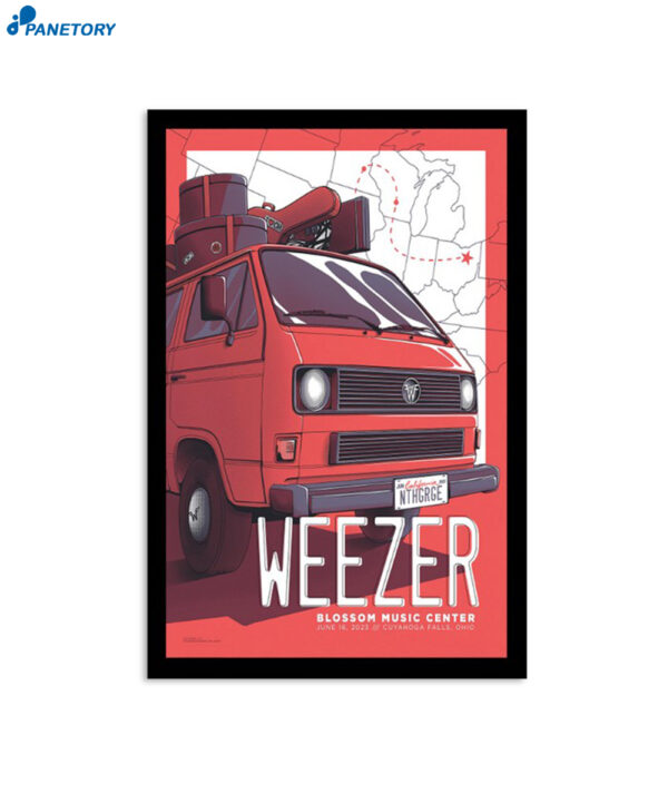 Weezer Cuyahoga Falls Ohio June 16 2023 Poster
