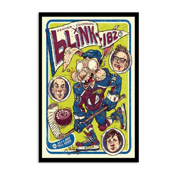 Blink-182 Ball Arena World Tour Denver Colorado July 3 2023 Poster