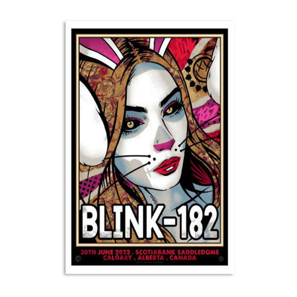 Blink-182 Scotiabank Saddledome Event Tour June 30 2023 Poster