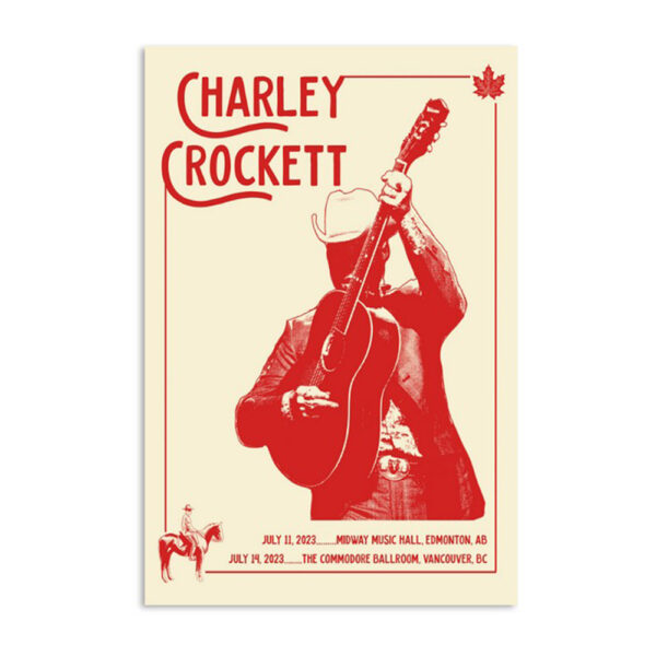 Charley Crockett Tour Edmonton Ab July 11 2023 Poster