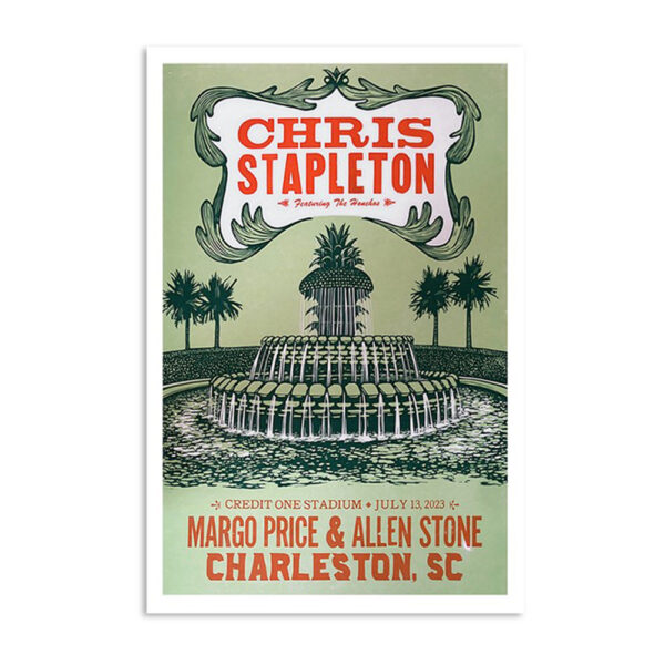 Chris Stapleton Poster Charleston Sc July 12 2023 Poster