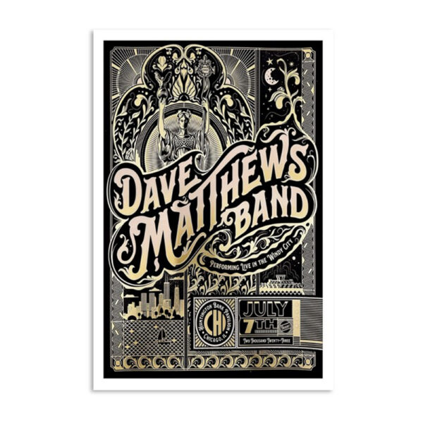 Dave Matthews Band Chicago July 7 2023 Poster