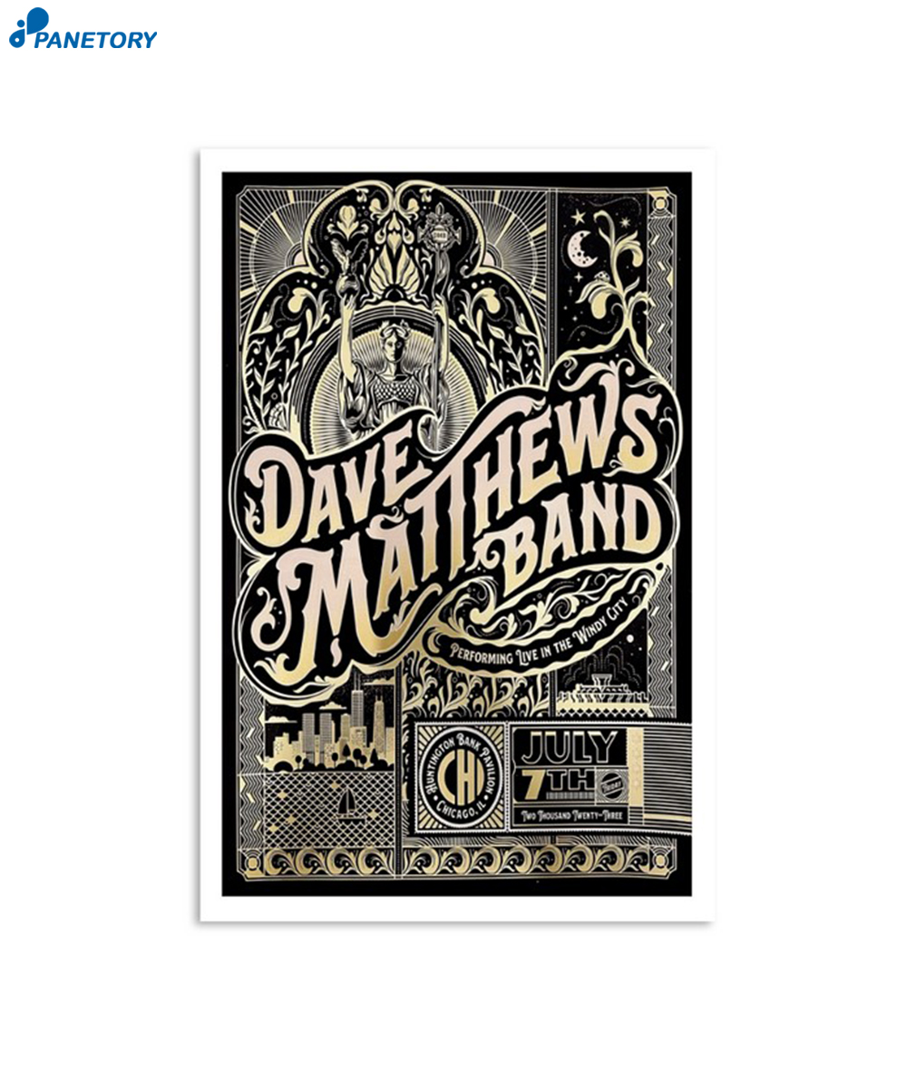 Dave Matthews Band Chicago July 7 2023 Poster