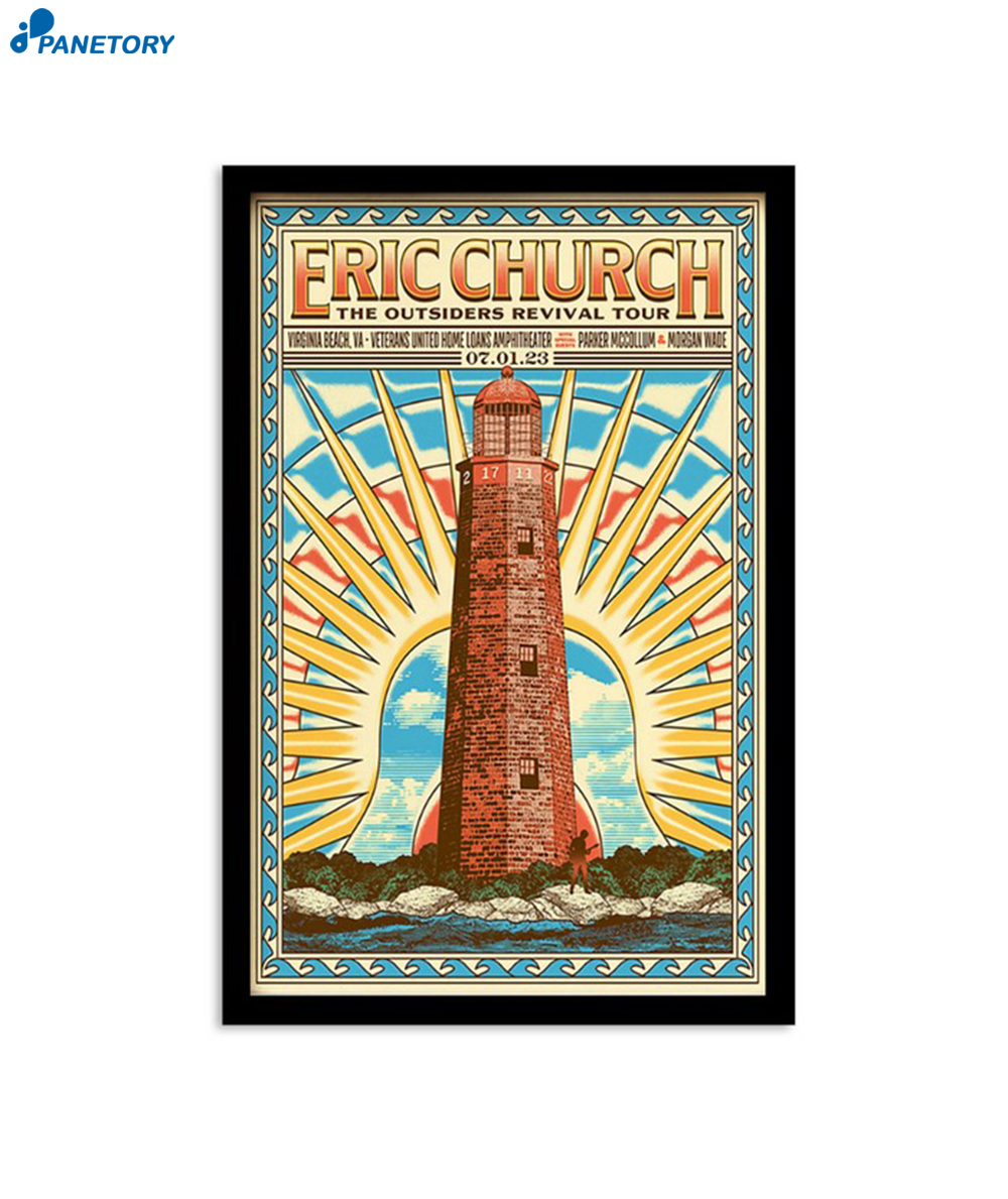 Eric Church The Outsiders Revival Tour 2023 Virginia Beach Poster 2023