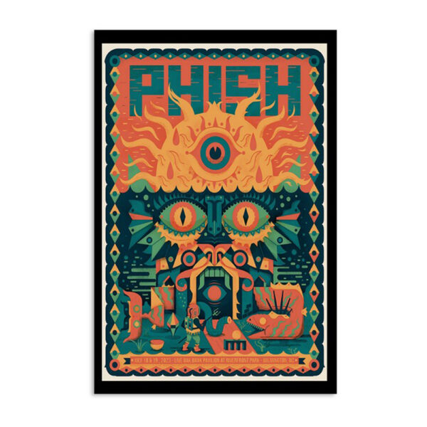 Phish Live Oak Bank Pavilion Nc July 18 2023 Poster