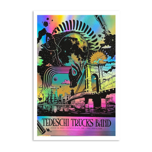 Tedeschi Trucks Band Tour Cincinnati Oh July 18 2023 Poster