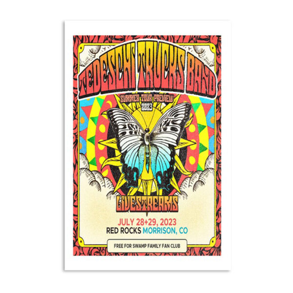 Tedeschi Trucks Band Tour Red Rocks July 28 2023 Poster