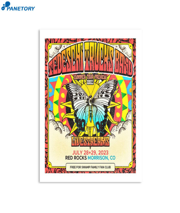 Tedeschi Trucks Band Tour Red Rocks July 28 2023 Poster