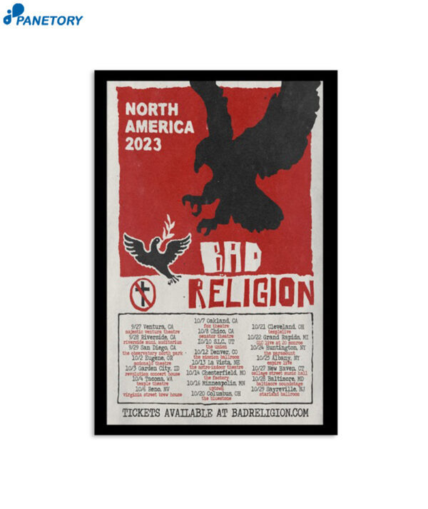 Bad Religion North America 2023 Poster