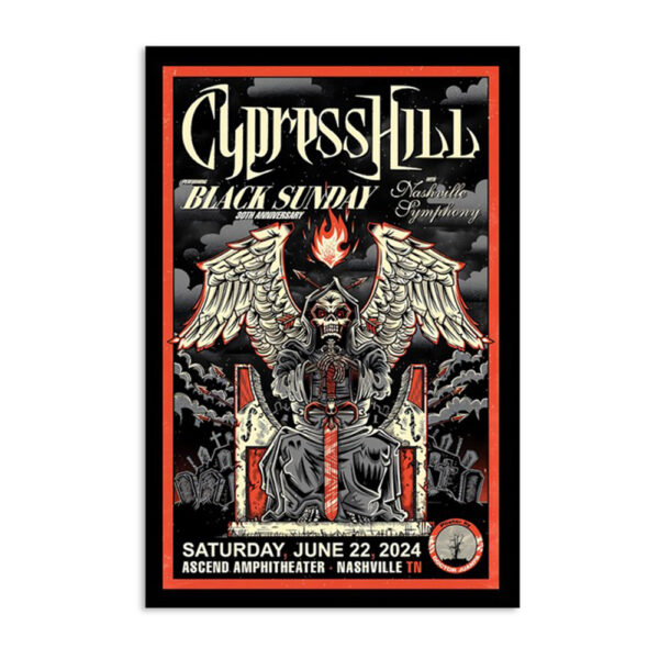 Cypress Hill 30th Anniversary Concert Ascend Amphitheater Nashville June 22 2024 Poster