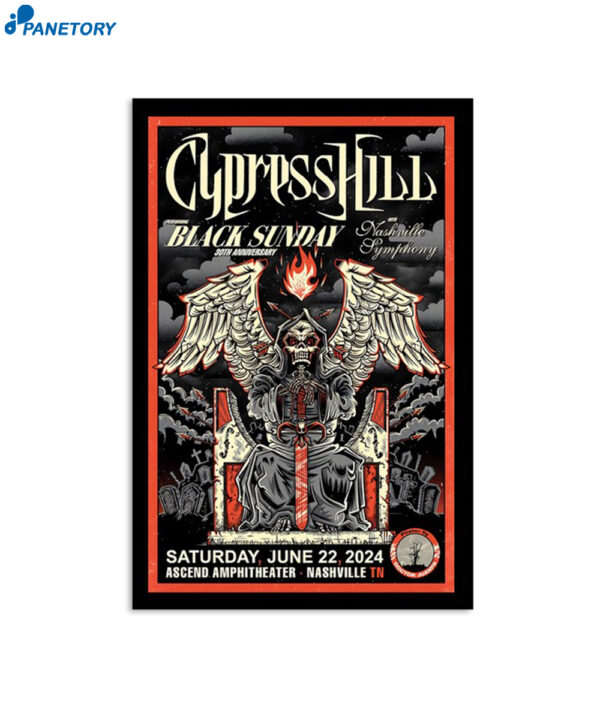 Cypress Hill 30Th Anniversary Concert Ascend Amphitheater Nashville June 22 2024 Poster