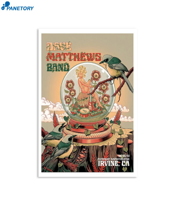 Dave Matthews Band Tour Irvine Ca August 25 2023 Poster