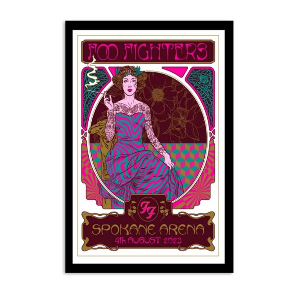 Foo Fighters Spokane Arena August 4th 2023 Poster