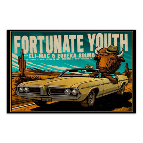 Fortunate Youth Tour Sebastopol Ca August 6 2023 Poster