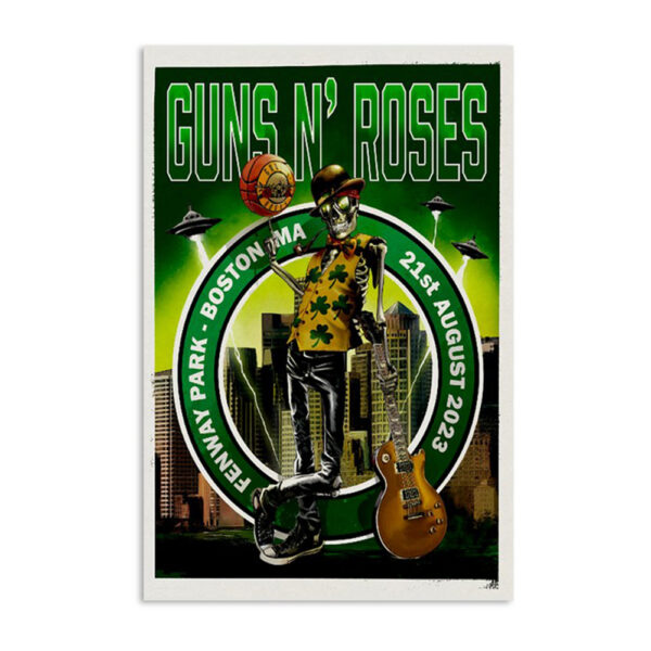 Guns N' Roses Fenway Park Boston Tour August 21 2023 Poster
