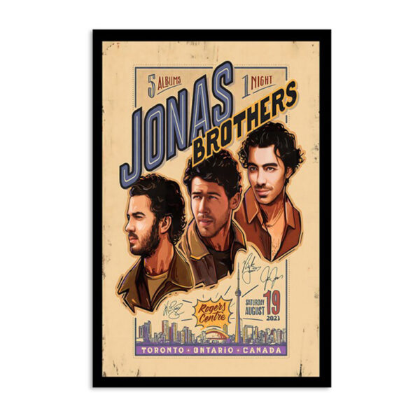 Jonas Brothers Toronto At Rogers Centre Aug 19 2023 Poster