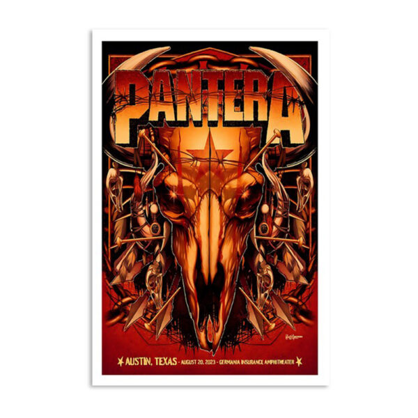 Pantera & Lamb Of God Live In Concert Austin August 20 2023 Poster