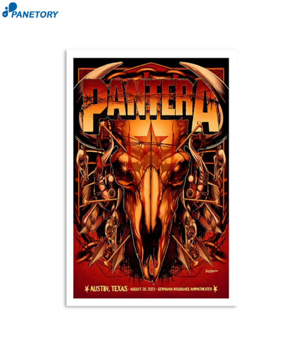 Pantera &Amp; Lamb Of God Live In Concert Austin August 20 2023 Poster