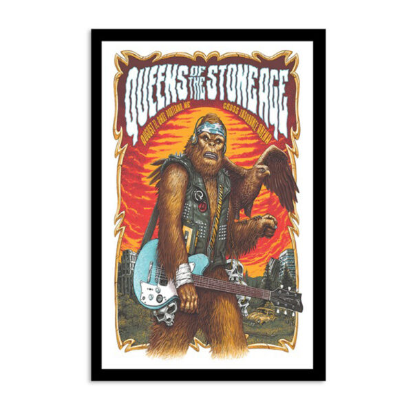 Queens Of The Stone Age Portland Me Cross Insurance Arena Tour Aug 11 2023 Poster