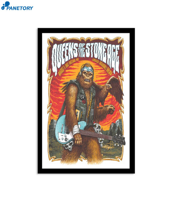 Queens Of The Stone Age Portland Me Cross Insurance Arena Tour Aug 11 2023 Poster