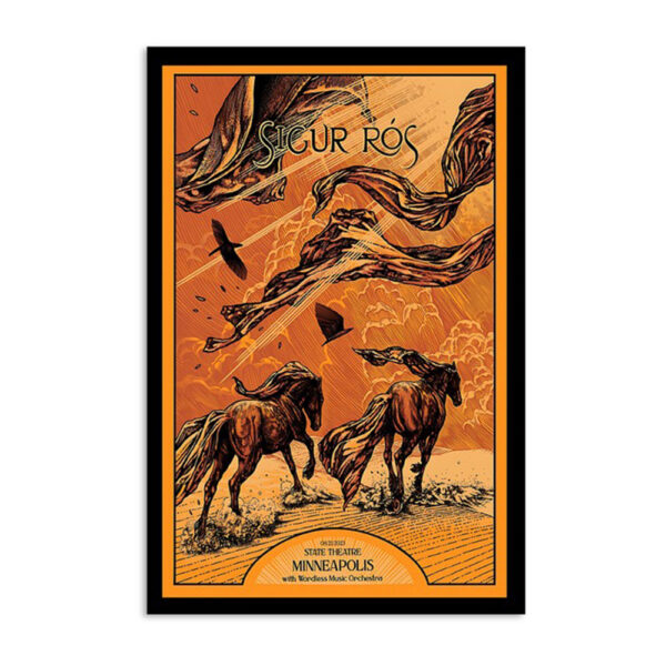 Sigur Ros Concert Tour State Theatre Minneapolis Aug 21 2023 Poster