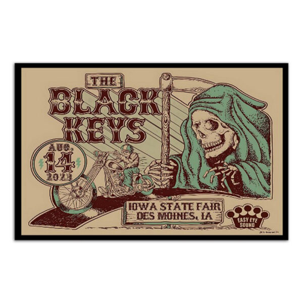 The Black Keys Iowa State Fair Des Moines Ia Aug 14 2023 Poster