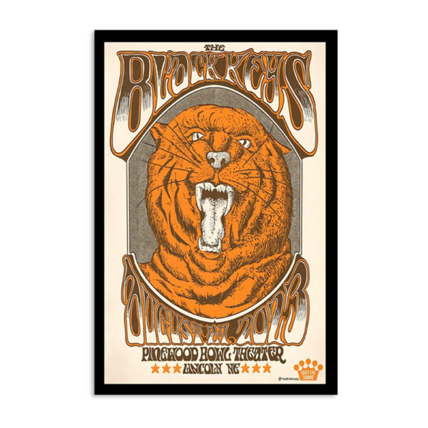 The Black Keys Pinewood Bowl Theater Lincoln Aug 27 2023 Poster