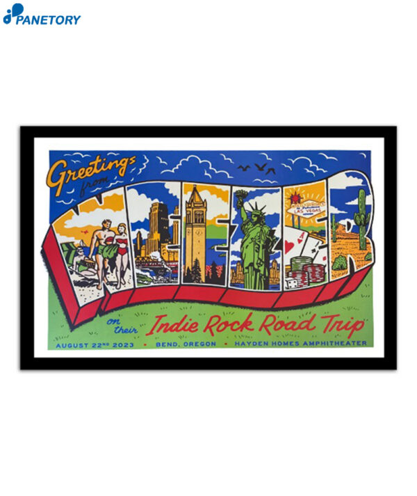 Weezer Bend Oregon Indie Rock Road Trip Amphitheater August 22 2023 Poster