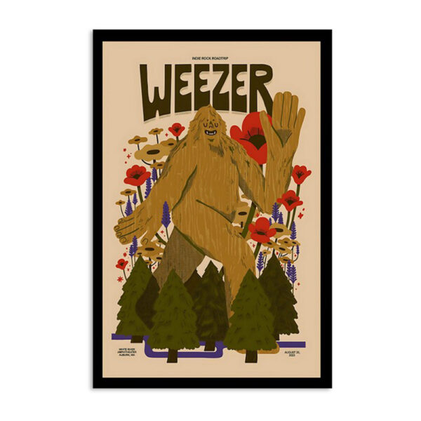 Weezer Tour White River Amphitheater Aug 20 2023 Poster