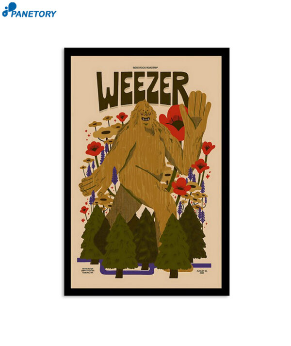 Weezer Tour White River Amphitheater Aug 20 2023 Poster