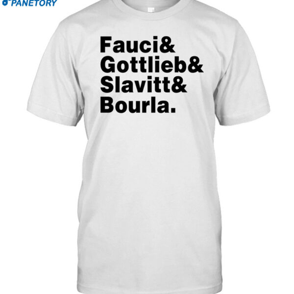 Alex Berenson Wearing Fauci & Gottlieb & Slavitt & Bourla Shirt