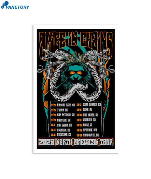 Alice In Chains 2023 North Amrican Tour Poster