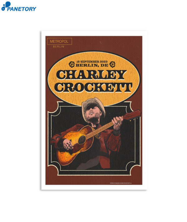 Charley Crockett Concert In Berlin Sept 18 2023 Poster