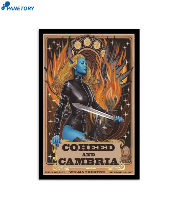 Coheed And Cambria The Wilma Missoula September 27 2023 Poster