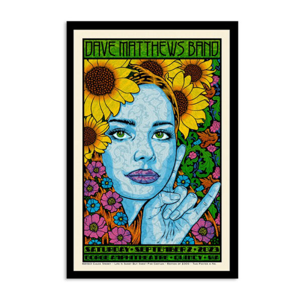 Dave Matthews Band Gorge Amphitheatre Quincy Wa Sept 2 2023 Poster